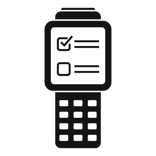 Icono de dispositivo de verificación de inventario Ilustración simple del icono de vector de dispositivo de verificación de inventario para diseño web aislado sobre fondo blanco