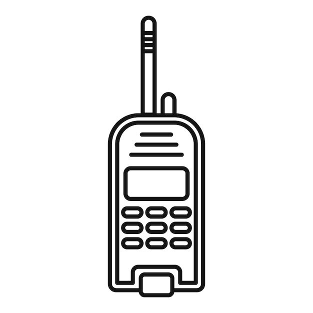 Icono de distancia walkie talkie Contorno icono de vector de distancia walkie talkie para diseño web aislado sobre fondo blanco