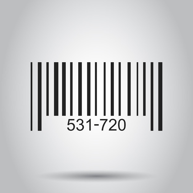 Ícono de distribución de productos con código de barras Ilustración vectorial Pictograma de concepto de negocio Código de barras