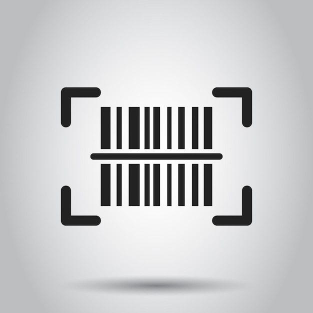 Ícono de distribución de productos con código de barras Ilustración vectorial Pictograma de concepto de negocio Código de barras