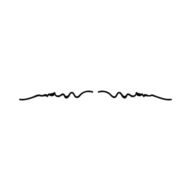 Icono del divisor rizado dibujado a mano Ilustración vectorial elemento de diseño de swish swash swoosh subrayado remolino arrulla línea de trazo