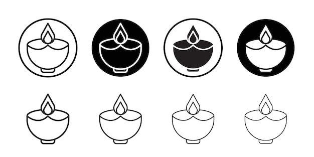Icono de Diwali Ilustración plana de línea delgada