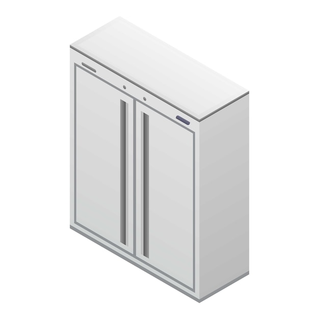 Icono de doble congelador doméstico Isométrico del icono de vector de doble congelador doméstico para diseño web aislado sobre fondo blanco
