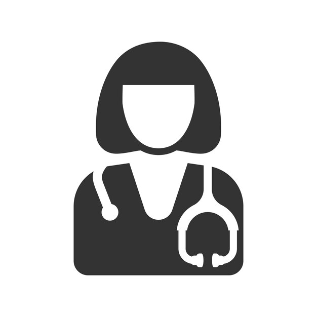 Vector icono de la doctora femenina