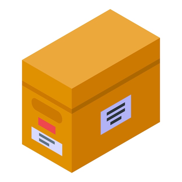 Icono de documento de almacenamiento de caja de archivo Isométrico de icono de vector de documento de almacenamiento de caja de archivo para diseño web aislado sobre fondo blanco