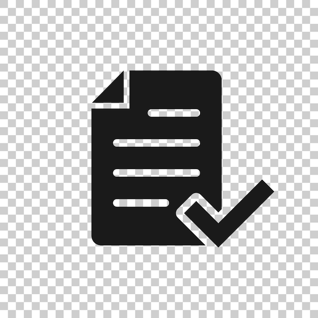 Icono de documento aprobado en estilo plano Autorizar ilustración vectorial sobre fondo blanco aislado Concepto de negocio de marca de verificación de acuerdo