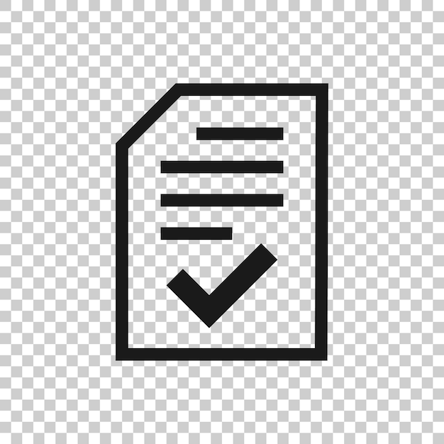 Icono de documento aprobado en estilo plano Autorizar ilustración vectorial sobre fondo blanco aislado Concepto de negocio de marca de verificación de acuerdo