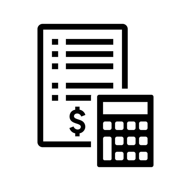 Ícono del documento de la calculadora de contabilidad