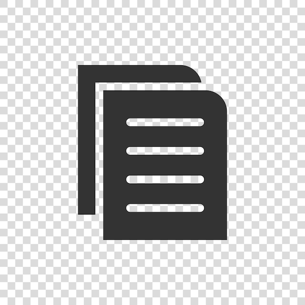 Icono de documento de contrato en estilo plano Ilustración de vector de sello de carpeta de informe sobre fondo aislado Concepto de negocio de signo de hoja de papel