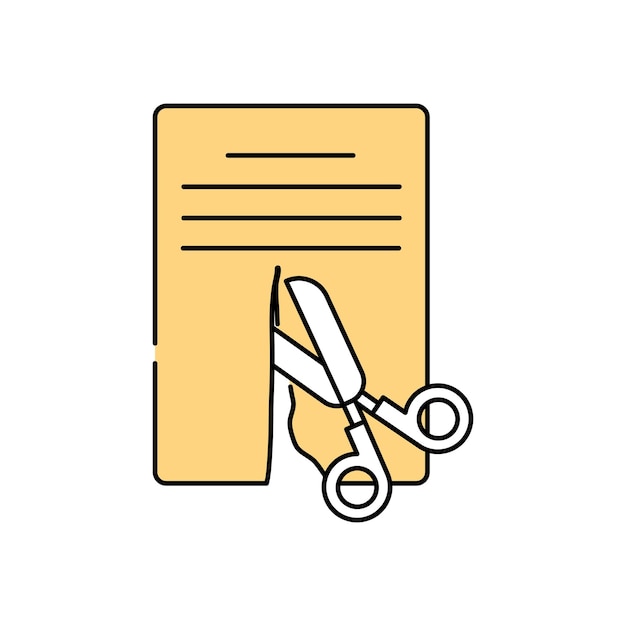 icono de documento cortado con tijeras