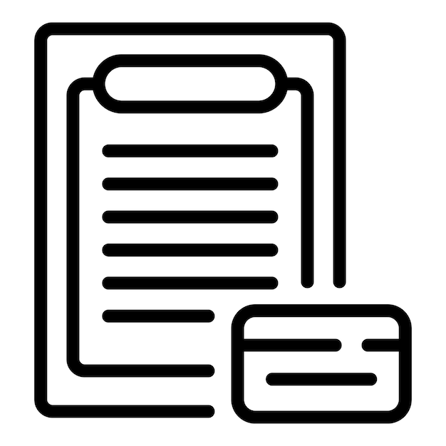 Icono de documento de crédito bancario Icono de vector de documento de crédito bancario de esquema para diseño web aislado sobre fondo blanco
