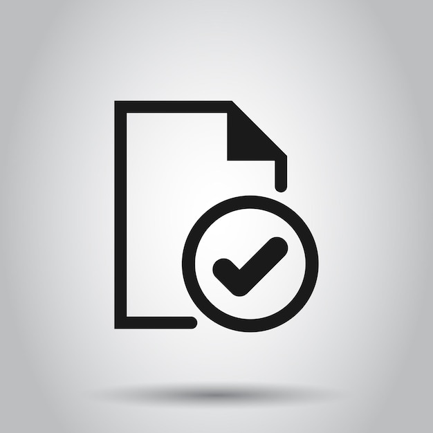 Ícono del documento de cumplimiento en estilo transparente Ilustración del vector de proceso aprobado en un fondo aislado Concepto de negocio de marca de verificación