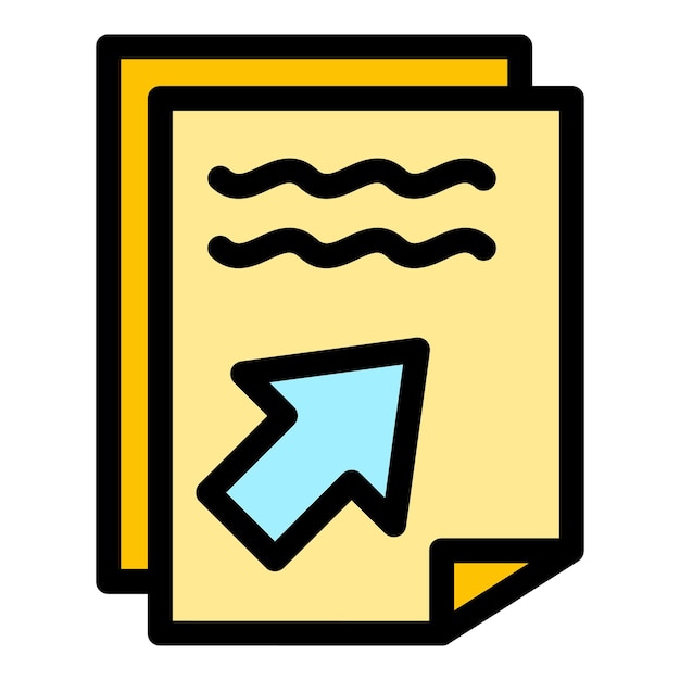 Icono de documento de directorio Contorno de directorio de documento Icono vectorial de color plano aislado