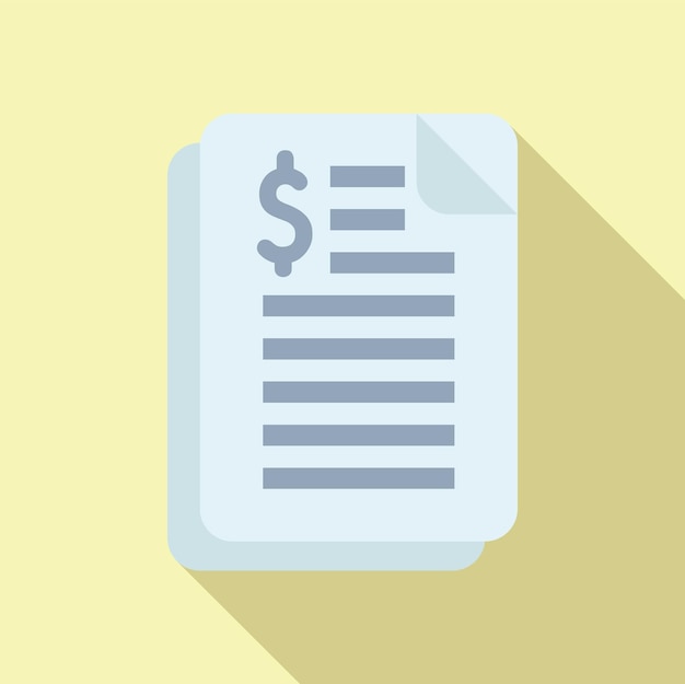 Icono del documento de la factura con el signo del dólar