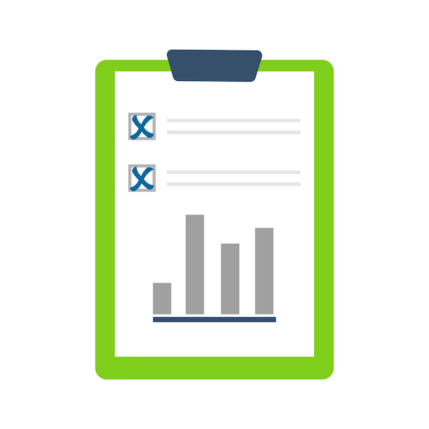 Icono de documento con gráfico y cruces azules