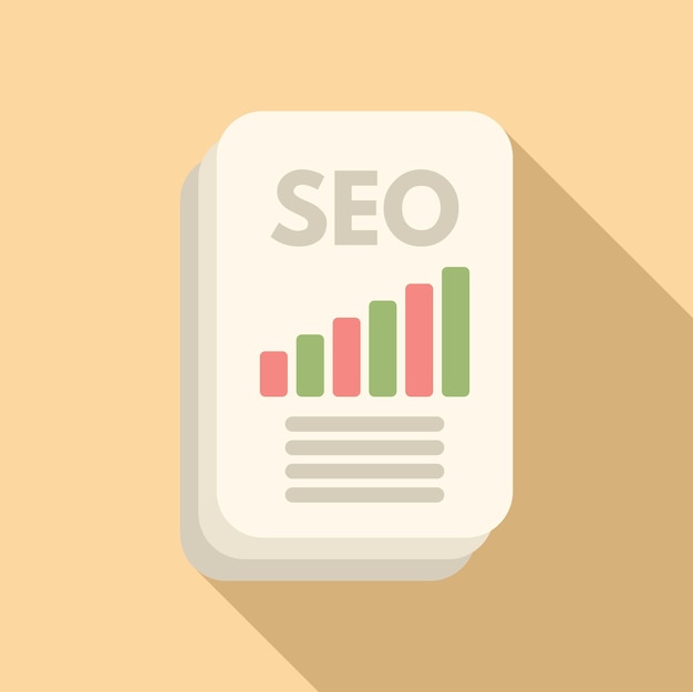 El ícono del documento del gráfico SEO es un vector plano.