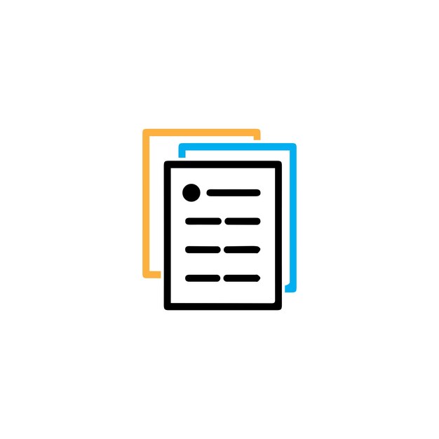 Icono de documento con ilustración de vector de símbolo de verificación y cruz