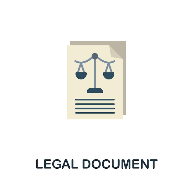 Icono de documento legal Elemento de signo plano de la colección de leyes Icono de documento legal creativo para infografías de plantillas de diseño web y más