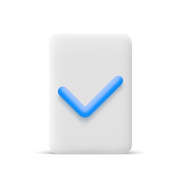 Vector icono de documento con marca de verificación en estilo de dibujos animados 3d ilustración vectorial