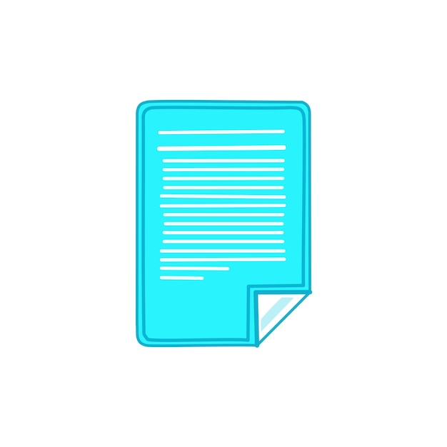 Ícono de documento de papel Ilustración vectorial de estilo de diseño plano