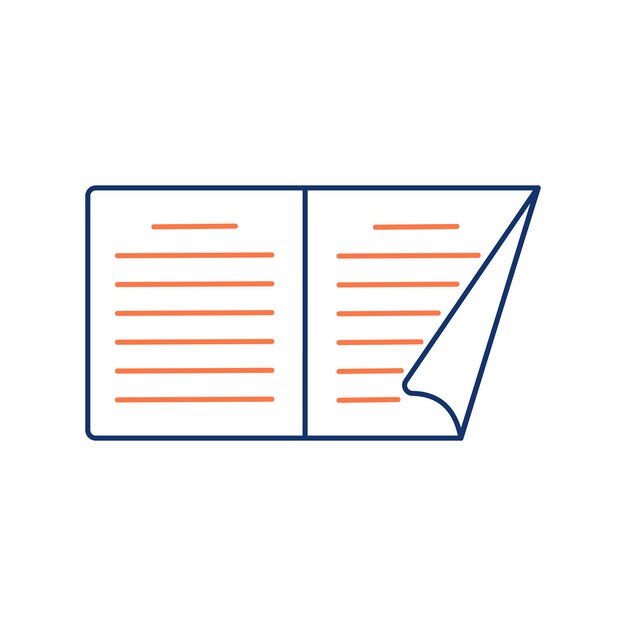 icono de documento de papel de libro