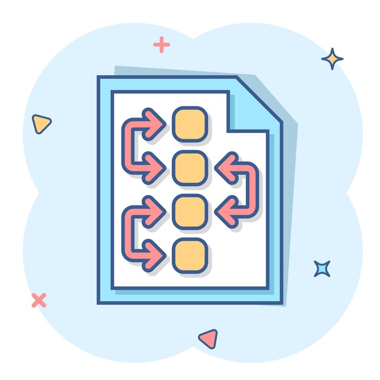 Vector icono de documento de plan táctico de dibujos animados de vector en estilo cómic pictograma de ilustración de concepto de estrategia concepto de efecto de salpicadura de negocio de documento