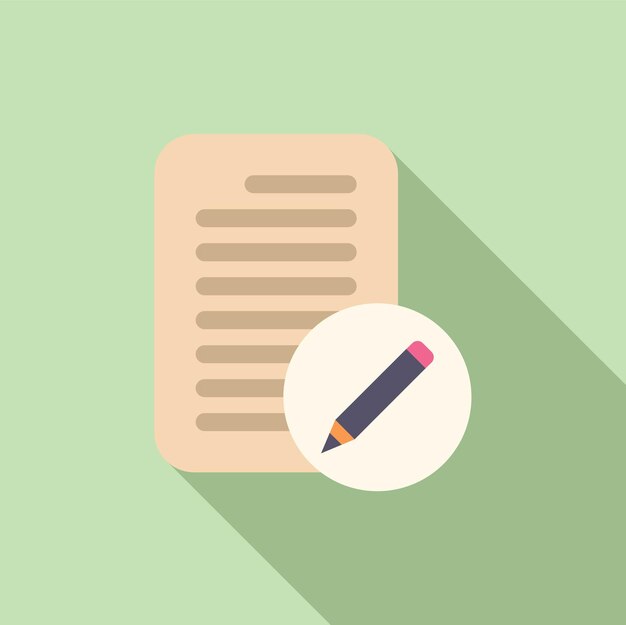 Ícono de documento de registro vector plano Firmar nuevo miembro