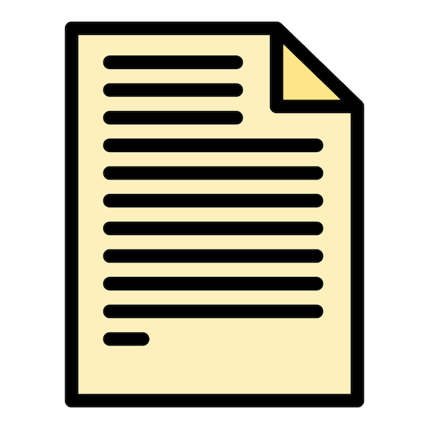 Icono de documento vector de contorno Gráfico de papel Color de estadística financiera plano