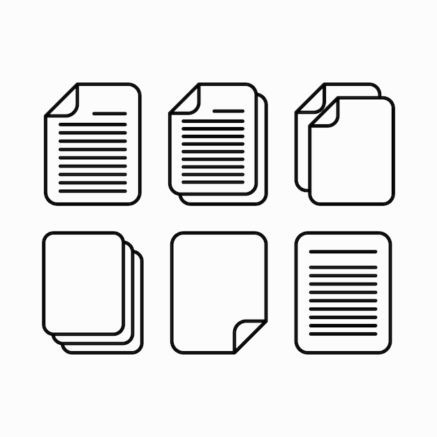 Icono de documento vector para web y aplicación móvil Signo y símbolo de papel Icono de archivo Icono de vector Icono