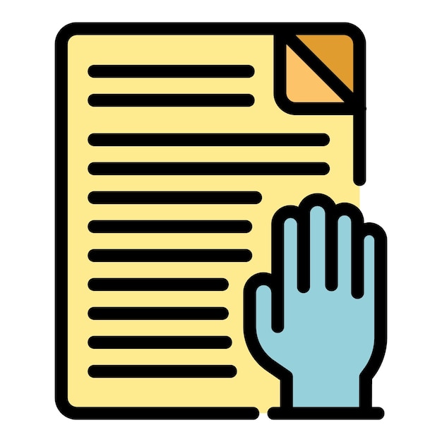 Icono de documentos de activismo Contorno documentos de activismo vector icono color plano aislado