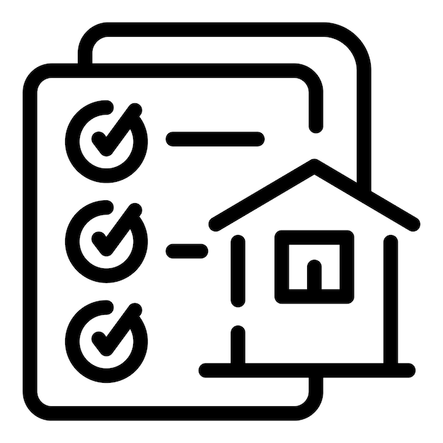 Icono de documentos de agente de la casa Icono de vector de documentos de agente de la casa de contorno para diseño web aislado sobre fondo blanco
