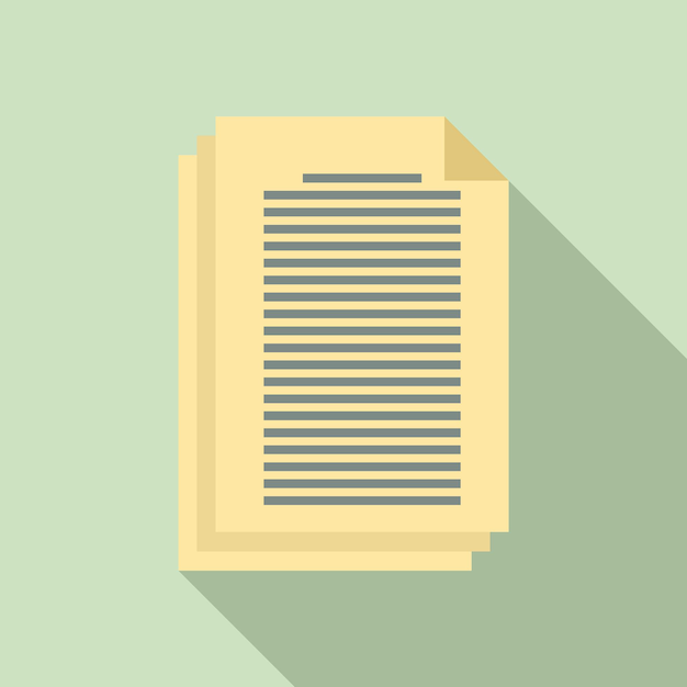 Icono de documentos antiguos Ilustración plana del icono de vector de documentos antiguos para diseño web