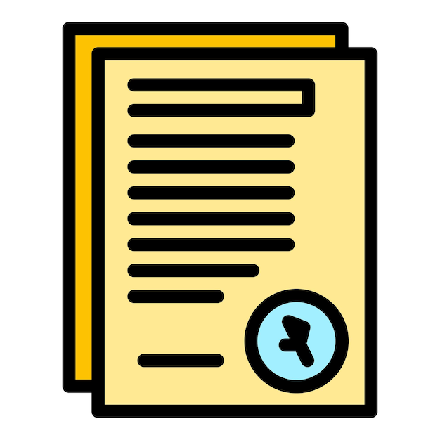 Icono de documentos de asistencia Conjunto de documentos de ayuda Icono vectorial de color plano aislado