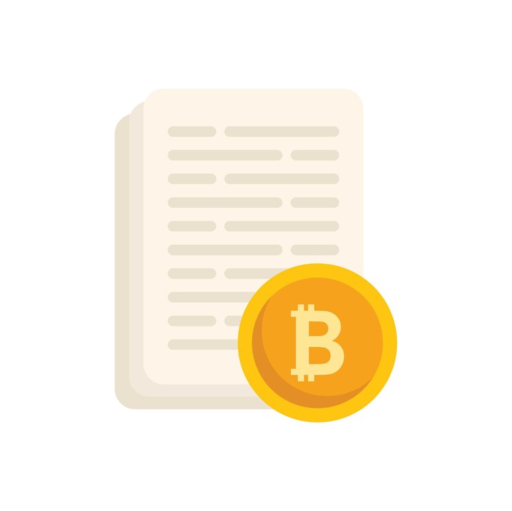 Vector icono de documentos de criptomoneda vector plano crypto business finanzas gráfico aislado