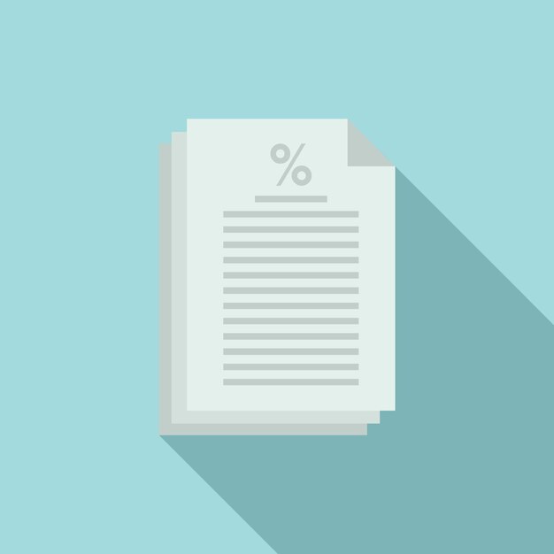 Icono de documentos fiscales Ilustración plana del icono de vector de documentos fiscales para diseño web