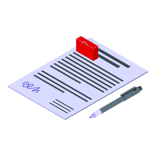 Icono de documentos de historial de compras Isométrico de icono de vector de documentos de historial de compras para diseño web aislado sobre fondo blanco
