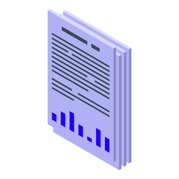 Icono de documentos de informe Isométrico del icono de vector de documentos de informe para diseño web aislado sobre fondo blanco