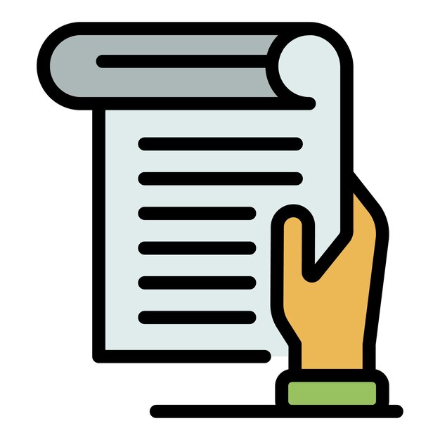 Icono de documentos de papel del traductor Contorno de documentos de paper del traductor Icono vectorial de color plano aislado