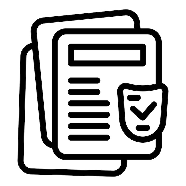 Icono de documentos seguros que representa la protección de datos y la privacidad