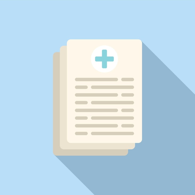 Icono de documentos de terapeuta vector plano Terapia física Clínica de rehabilitación