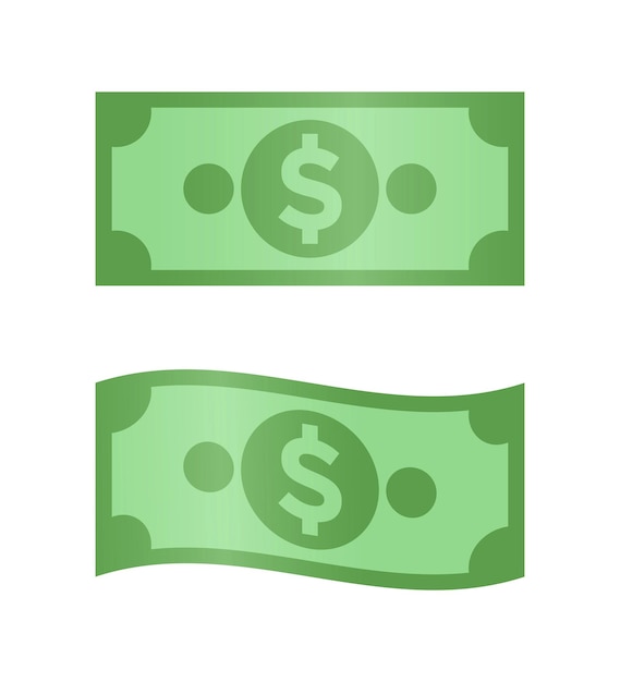 Vector Ícono de dólar dinero vector diseño plano estilo vector ilustración aislada en fondo blanco