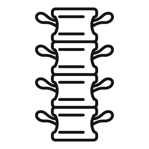 Icono de dolor de columna vector de contorno fisio masaje tratamiento médico