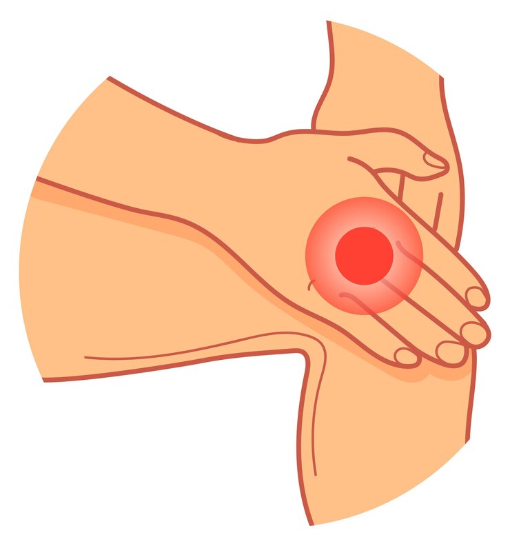 Vector icono de dolor de rodilla lesión en la pierna de dibujos animados sufrimiento articular