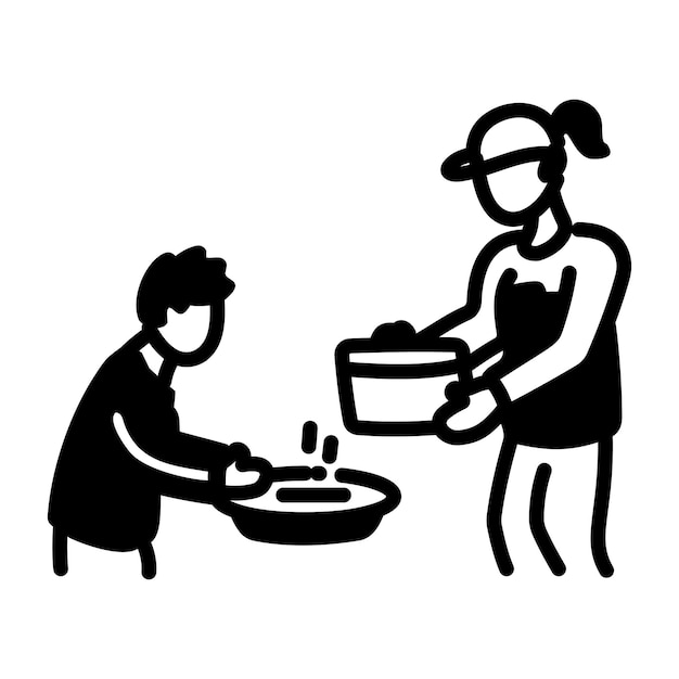 Icono de donación de alimentos al estilo de Doodle