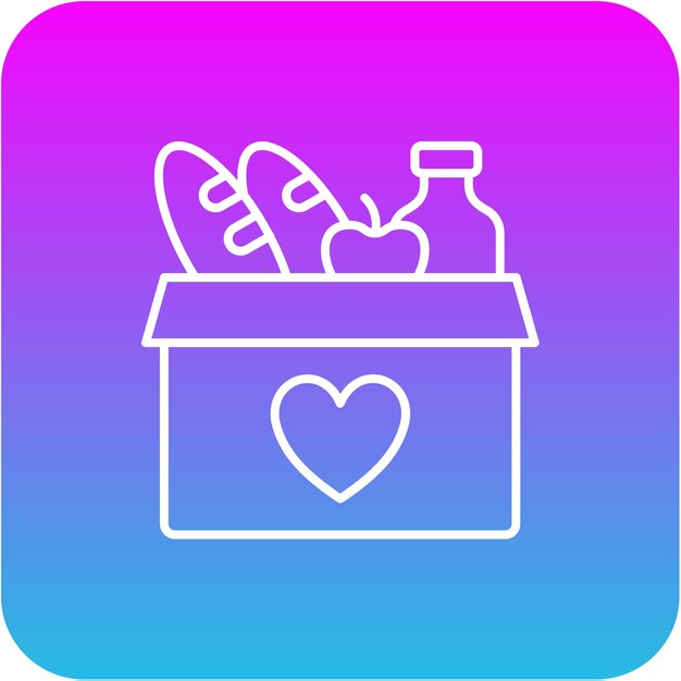 El icono de la donación de alimentos
