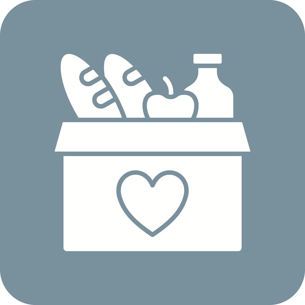 El icono de la donación de alimentos