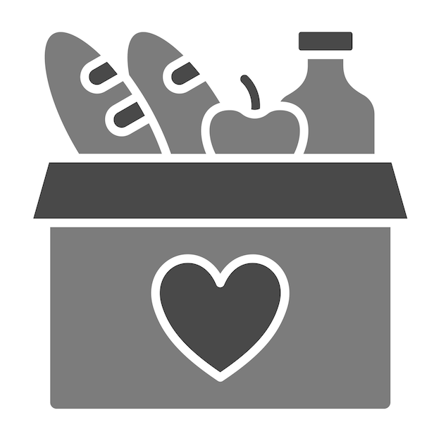 El icono de la donación de alimentos