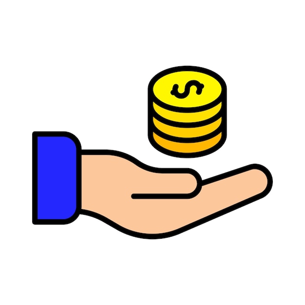Icono de donación Mano colocando moneda en la caja con corazón caridad dando filantropía ayuda contribución de donación