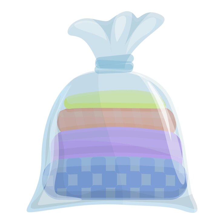 Icono de donación de saco de ropa Caricatura de icono de vector de donación de saco de ropa para diseño web aislado sobre fondo blanco
