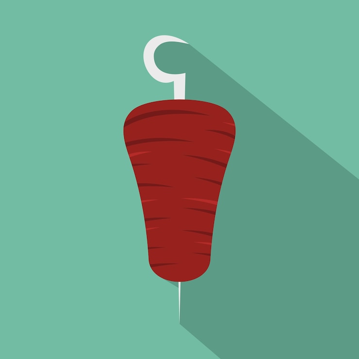 Vector icono de doner kebab ilustración plana del icono de vector de doner kebab para web